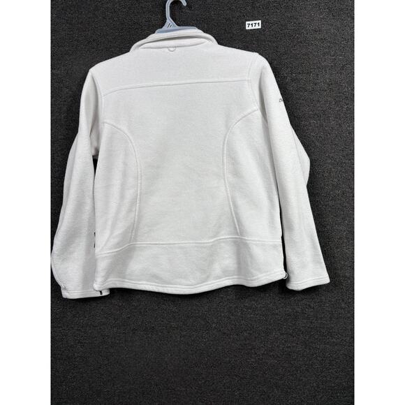 Cabelas Jacket Womens Large White Fleece Full Zip Polartec Outdoor Hiking Warm - Picture 2 of 7